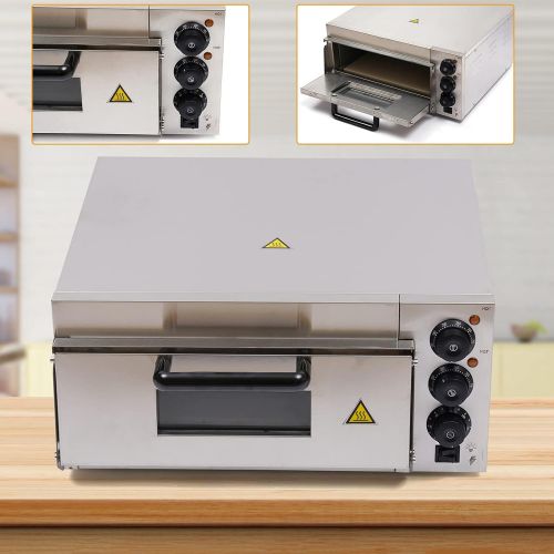  [아마존베스트]DONSU Commercial Pizza Oven Single Deck Stainless Steel Countertop Electric Pizza Oven Cooker,Baking Euipment Pizza Maker Toaster Multipurpose Oven for Home Restaurant Pizza Shop,10-12 I