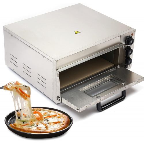  [아마존베스트]DONSU Commercial Pizza Oven Single Deck Stainless Steel Countertop Electric Pizza Oven Cooker,Baking Euipment Pizza Maker Toaster Multipurpose Oven for Home Restaurant Pizza Shop,10-12 I