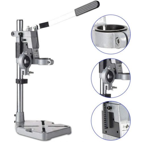  [아마존베스트]DONSU Adjustable Bench Clamp Drill Press Stand for Drill Workbench Repair Tool Universal Bench Clamp Support Tool, Drill Press Table, Drill Stand for Hand Drill Double Hole Aluminum Heav