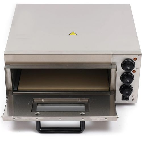  [아마존베스트]DONSU Commercial Pizza Oven Single Deck Stainless Steel Countertop Electric Pizza Oven Cooker,Baking Euipment Pizza Maker Toaster Multipurpose Oven for Home Restaurant Pizza Shop,10-12 I