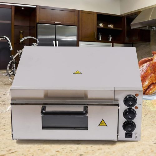  [아마존베스트]DONSU Commercial Pizza Oven Single Deck Stainless Steel Countertop Electric Pizza Oven Cooker,Baking Euipment Pizza Maker Toaster Multipurpose Oven for Home Restaurant Pizza Shop,10-12 I