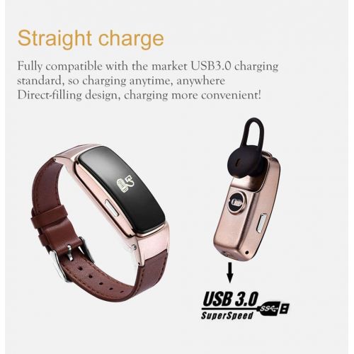  DOOGL Fitness Tracker Removable Bluetooth Headset Heart Rate MonitorSmart Wristband Bracelet Touch Screen Pedometer Sports Smart Watch