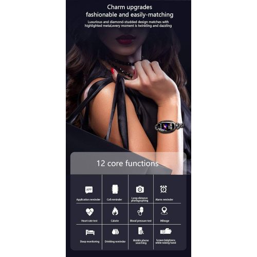 DOOGL Womens Smart Watch,IPS Color Touch Screen Fitness Tracker Sleep Monitor Waterproof Call Reminder with Text Auto Wake Screen Smartwatches