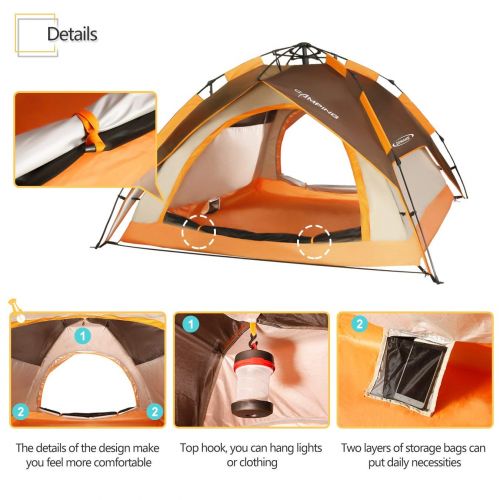  DOOK Large Pop Up Beach Tent Beach Umbrella Automatic Sun Shelter Cabana Easy Set Up Light Weight Camping Fishing Tents 4 Person Anti-UV Portable Sunshade for Family Adults