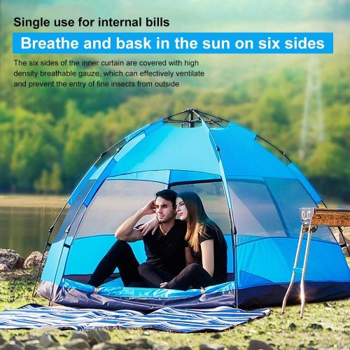  DOOK Easy Set Up Beach Tent with SPF UV 50+ Protection, Beach Sun Shelter for Family Trip, Portable 4 Person POP UP Beach Umbrella Beach Shade for Camping Sports Fishing