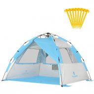 DOOK Large Beach Tent UV Pop up Sun Shelter Tents, Big Portable Automatic Sun Umbrella, Waterproof/Windproof Instant Easy Outdoor Cabana, Fit 3-4 Persons for Camping, Hiking, Canop