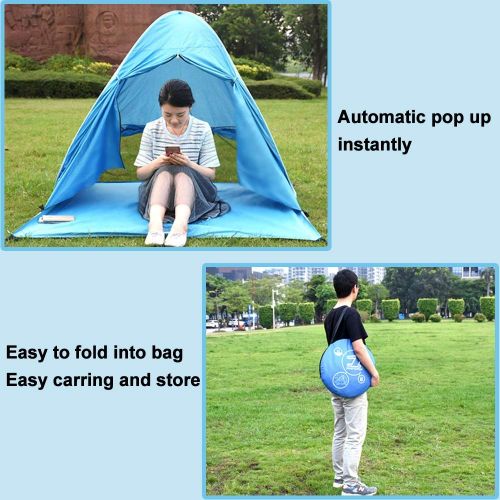  DOOK Beach Tent,Tents for Camping, Pop Up Tent Sun Shade Instant Tent Sun Shelter Pop Up with Tent Stakes Waterproof Portable UPF 50+ UV Protection Tent for Outdoor Family Camping
