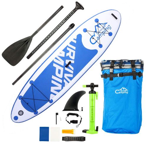  DOOLLAND Inflatable Stand Up Paddle Board, Stand Up Paddle Board with Premium SUP Accessories & Carry Bag Wide Stance Bottom Fin for Paddling Surf Control Non-Slip Deck Youth & Adu