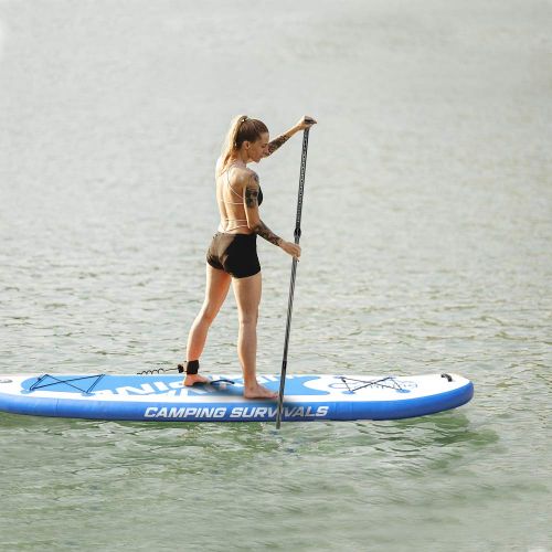  DOOLLAND Inflatable Stand Up Paddle Board, Stand Up Paddle Board with Premium SUP Accessories & Carry Bag Wide Stance Bottom Fin for Paddling Surf Control Non-Slip Deck Youth & Adu