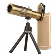 DOOLST Phone Camera Lens Telescope Lens Optical HD 20X Zoom Phone Lens Telephoto Lens Kit with Tripod,Brass