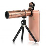 DOOLST Phone Camera Lens Telescope Lens Optical HD 20X Zoom Phone Lens Telephoto Lens Kit with Tripod,Bronze