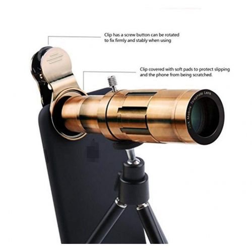  DOOLST Phone Camera Lens Telescope Lens Optical HD 20X Zoom Phone Lens Telephoto Lens Kit with Tripod,Bronze