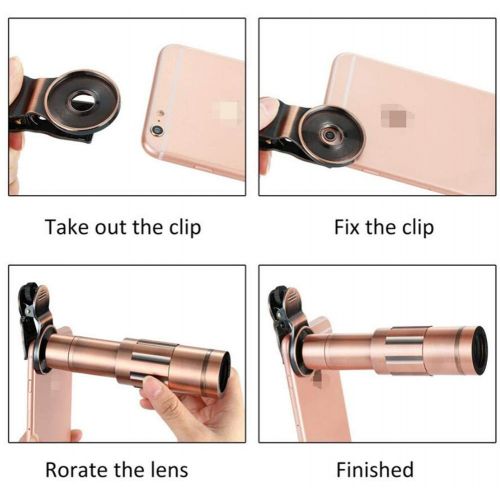  DOOLST Phone Camera Lens Telescope Lens Optical HD 20X Zoom Phone Lens Telephoto Lens Kit with Tripod,Bronze