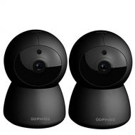 DOPHIGO DophiGo Set of 2 1080P HD Dome 360° Wireless WiFi Baby Monitor Safety Home Security Surveillance IP Cloud Cam Night Vision Camera for Baby Pet Android iOS apps (Set of 2 Black)