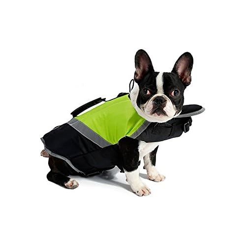  DORA BRIDAL Dog Life Jacket, Doggie Ripstop Lifesaver Safety Vest with Rescure Handle, Adjustable Buckles, Dogs Life Preserver for Water Safety at The Pool, Beach, Boating