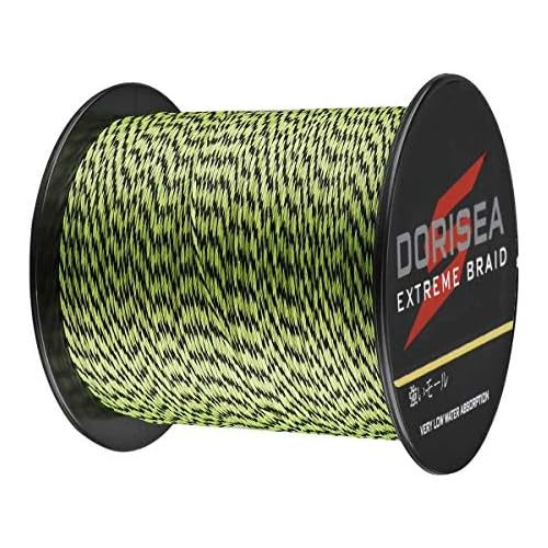  [아마존베스트]DORISEA Extreme Braid 100% PE 300m Braided Fishing Line 6-500lb Test Fishing Wire Fishing Line Abrasion Resistant Incredible Superline Zero Stretch Small Diameter