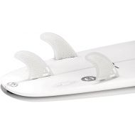 DORSAL Surfboard Fins Thruster 3 Set FCS Compatible White Medium Fiberglass with Honeycomb Hexcore
