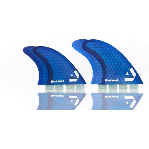  Visit the DORSAL Store DORSAL Surfboard Fins Hexcore Quad Set (4) Honeycomb FCS Base Blue