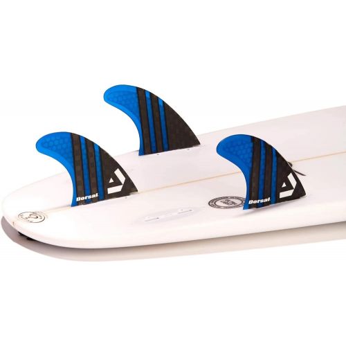  Visit the DORSAL Store DORSAL Carbon Hexcore Thruster Surfboard Fins (3) Honeycomb FCS Base Blue