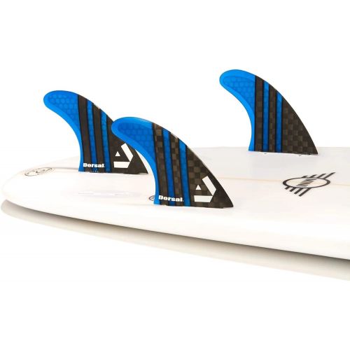  Visit the DORSAL Store DORSAL Carbon Hexcore Thruster Surfboard Fins (3) Honeycomb FCS Base Blue