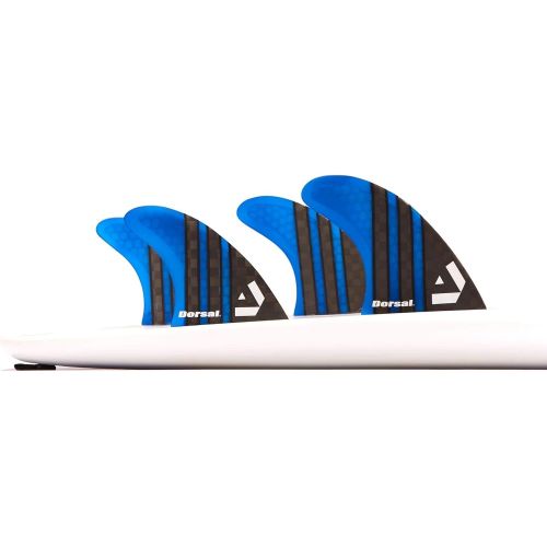  Visit the DORSAL Store DORSAL Carbon Hexcore Quad Surfboard Fins (4) Honeycomb FCS Base Blue