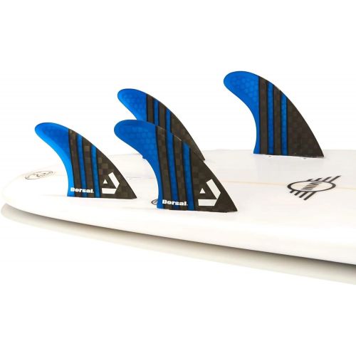  Visit the DORSAL Store DORSAL Carbon Hexcore Quad Surfboard Fins (4) Honeycomb FCS Base Blue