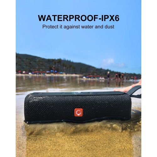  [아마존핫딜][아마존 핫딜] DOSS E-go II Portable Bluetooth Speakers with Superior Sound and Extra Bass, IPX6 Waterproof, Built-in Mic, 12W Driver, 12-Hour Playtime, Wireless Speakers for Phone, Computers, TV