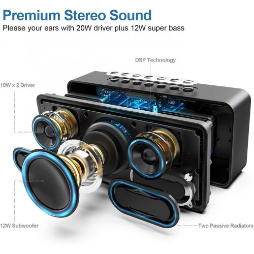  [아마존핫딜][아마존 핫딜] DOSS SoundBox XL 32W Bluetooth Speakers, Louder Volume 20W Driver, Enhanced Bass with 12W Subwoofer. Wireless Speaker for Phone, Tablet, TV, and More