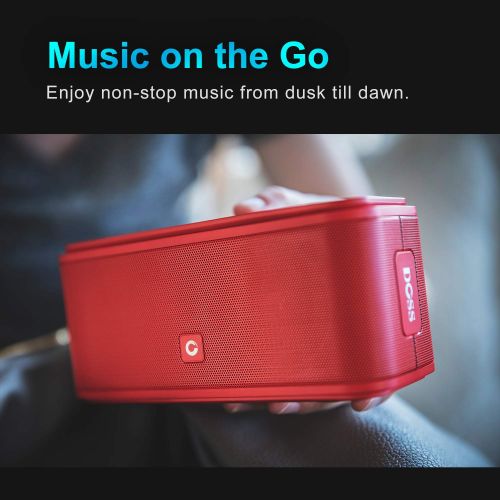  DOSS SoundBox Bluetooth Speaker, Portable Wireless Bluetooth 4.0 Touch Speakers with 12W HD Sound and Bold Bass, Handsfree, 12H Playtime for Phone, Tablet, TV, Gift Ideas[Red]