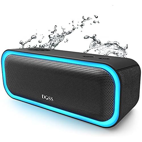  Bluetooth Speaker, DOSS SoundBox Pro Portable Wireless Speaker with 20W Stereo Sound, Active Extra Bass, IPX5 Waterproof, Wireless Stereo Pairing, Multi-Colors Lights, 20 Hrs Playt