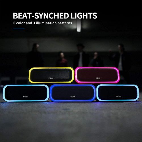  Bluetooth Speaker, DOSS SoundBox Pro Portable Wireless Speaker with 20W Stereo Sound, Active Extra Bass, IPX5 Waterproof, Wireless Stereo Pairing, Multi-Colors Lights, 20 Hrs Playt