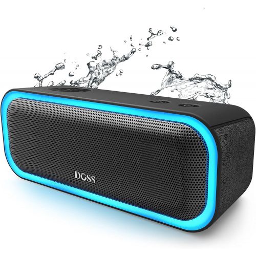  Bluetooth Speaker, DOSS SoundBox Pro Portable Wireless Speaker with 20W Stereo Sound, Active Extra Bass, IPX5 Waterproof, Wireless Stereo Pairing, Multi-Colors Lights, 20 Hrs Playt