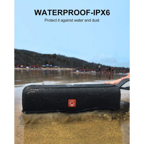  Bluetooth Speaker, DOSS E-go II Portable Bluetooth Speaker with 12W Superior Sound and Bass, IPX6 Waterproof, Built-in Mic, 12H Playtime, Wireless Speaker for Home, Beach, Outdoor