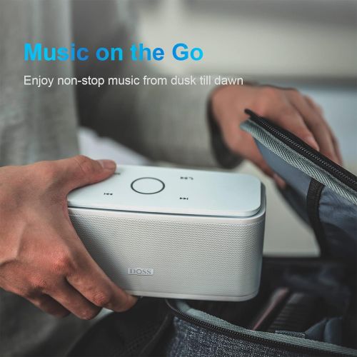  [아마존베스트]DOSS SoundBox Touch Portable Wireless Bluetooth Speakers with 12W HD Sound and Bass, 20H Playtime, Handsfree, Speakers for Home, Outdoor, Travel-White