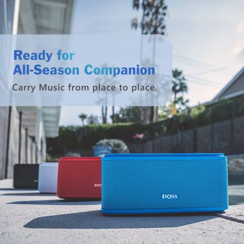  [아마존베스트]DOSS SoundBox Touch Portable Wireless Bluetooth Speakers with 12W HD Sound and Bass, 20H Playtime, Handsfree, Speakers for Home, Outdoor, Travel-Pink