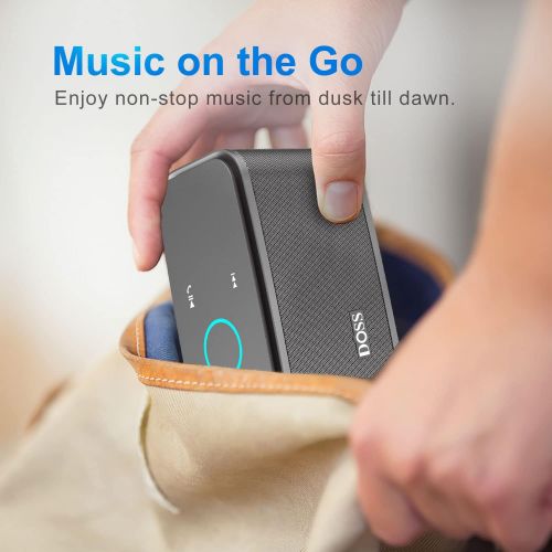  [아마존베스트]DOSS SoundBox Touch Portable Wireless Bluetooth Speakers with 12W HD Sound and Bass, 20H Playtime, Handsfree, Speakers for Home, Travel-Gunmetal Grey