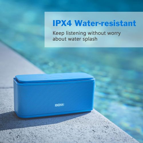  [아마존베스트]DOSS SoundBox Touch Portable Wireless Bluetooth Speakers with 12W HD Sound and Bass, 20H Playtime, Handsfree, Speakers for Home, Outdoor, Travel-Blue
