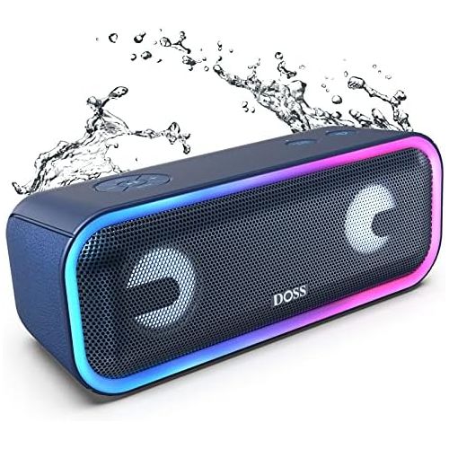  DOSS SoundBox Pro Plus Bluetooth Speaker, 24 W Speaker Box TWS Music Box with Light Effects (Blue)