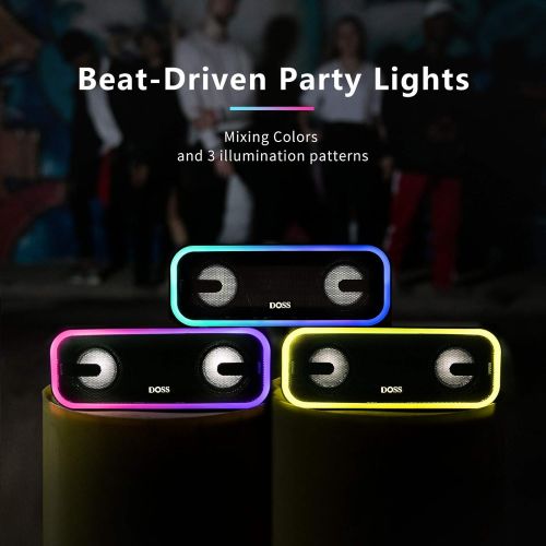  DOSS SoundBox Pro Plus Bluetooth Speaker, 24 W Speaker Box TWS Music Box with Light Effects (Blue)