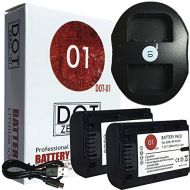 DOT-01 2X Brand 1300 mAh Replacement Sony NP-FH50 Batteries Dual Slot USB Charger Sony A330 Digital SLR Camera Sony FH50