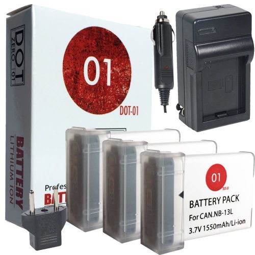  DOT-01 3X Brand Canon SX720 HS Batteries and Charger for Canon SX720 HS Camera and Canon XHH1 Battery and Charger Bundle for Canon NB13L NB-13L