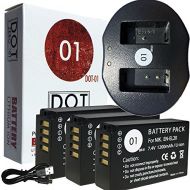 DOT-01 3X Brand 1200 mAh Replacement Nikon EN-EL20 Batteries and Dual Slot USB Charger for Nikon 1 J3 Digital Camera and Nikon ENEL20