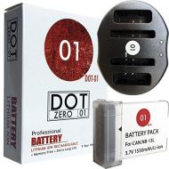 DOT-01 Brand 1550 mAh Replacement Canon NB-13L Battery and Charger for Canon G7 X Mark II Digital Camera and Canon NB13L