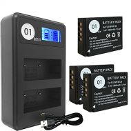DOT-01 3X Brand 1800 mAh Replacement Fujifilm NP-W126 Batteries and Smart LCD Display Dual Charger for Fujifilm X-T10 X-T1 X-A2 HS50EXR HS30EXR HS33EXR X-E2 X-M1 X-A1 X-E1 X-Pro1 F