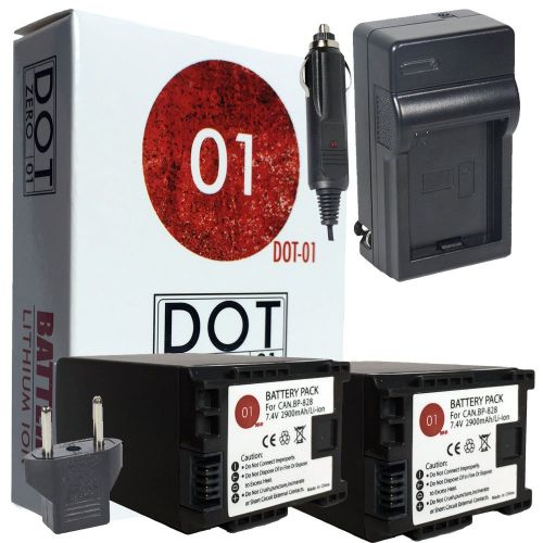  DOT-01 2X Brand Canon XA30 Batteries and Charger for Canon XA30 Camera and Canon XA30 Battery and Charger Bundle for Canon BP828 BP-828