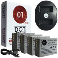 DOT-01 4X Brand 1200 mAh Replacement Canon NB-10L Batteries and Dual Slot USB Charger for Canon G15 Digital Camera and Canon NB10L