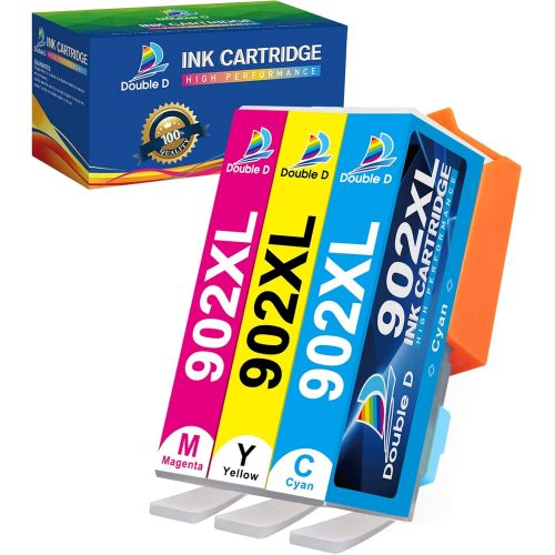  Double D 902xl Color Ink Cartridge Compatible Replacement for HP 902 902xl 902 XL (Upgrade Chip) for HP OfficeJet 6968 6978 6962 6958 6954 6960 6970 6950 6979 6951 Printer (3-Pack)