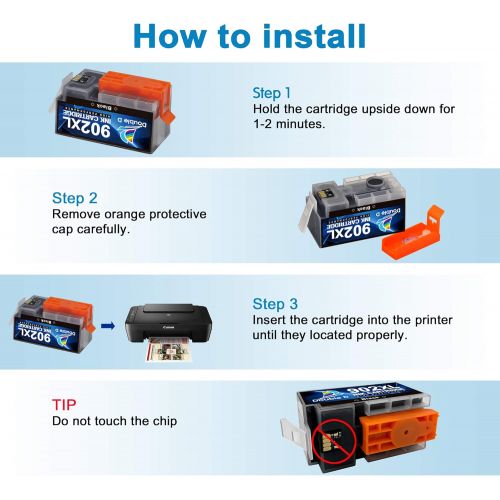  Double D 902xl Ink Cartridges Compatible Replacement for HP 902 902xl Combo Pack (Upgrade Chip) for HP OfficeJet Pro 6968 6978 6962 6958 6954 6960 6970 6950 6979 6951 Printer (BK,1
