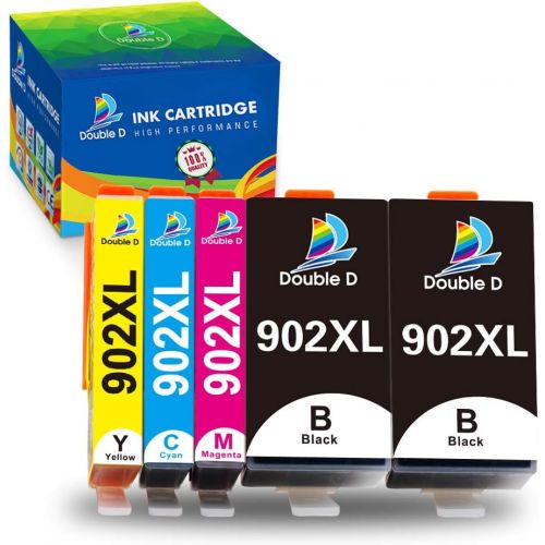  Double D 902xl Ink Cartridges Compatible Replacement for HP 902 902xl Combo Pack (Upgrade Chip) for HP OfficeJet 6968 6978 6962 6958 6954 6960 6970 6950 6979 6951 Printer (2BK,1C,1