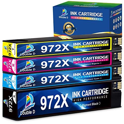  DOUBLE D 972X 972A (Upgraded Chip) Compatible Replacement for HP 972X 972A 972 Ink Cartridges, for HP PageWide Pro 477dw 477dn 577dw 577z 452dn 452dw 552dw P55250dw P57750dw, 4 Pac